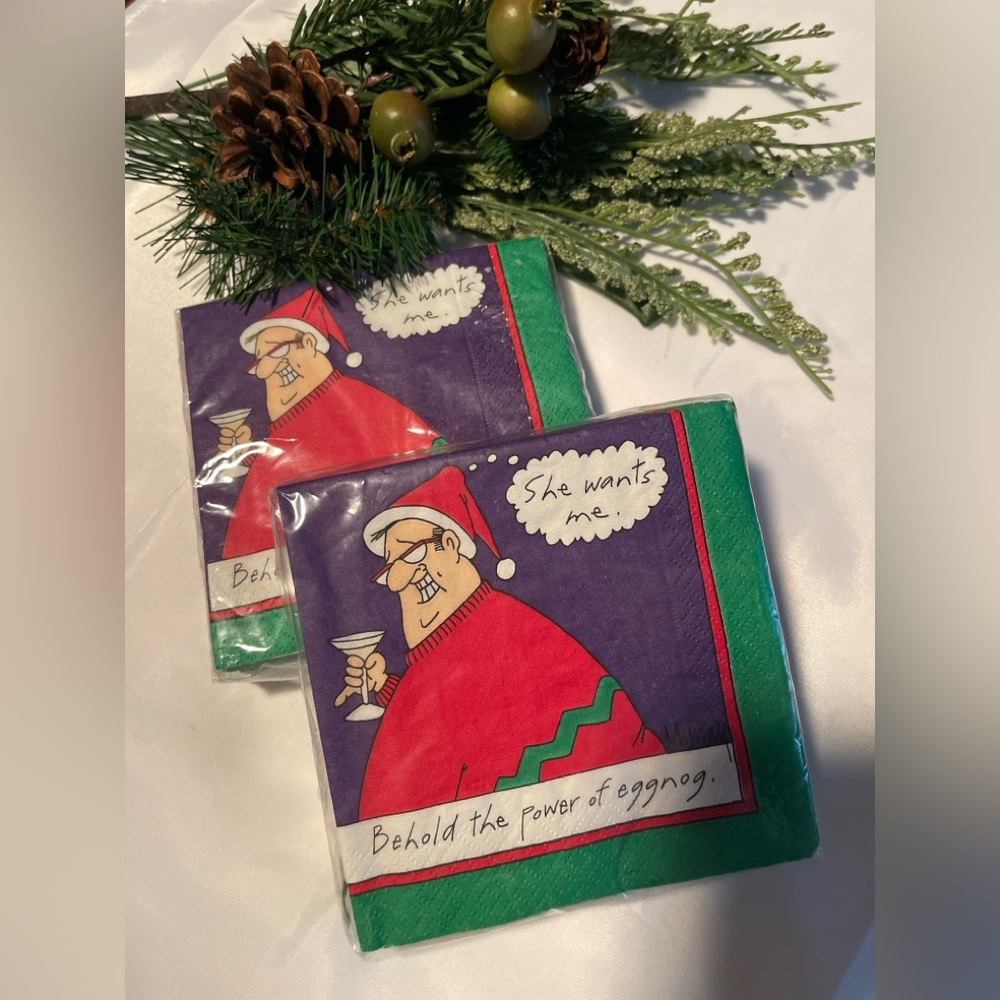Festive Holiday Napkins with Santa Design
